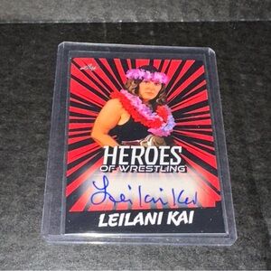 2023 Leaf Heroes of Wrestling  Auto RED  Leilani Kai Autographed Card Blue Ink